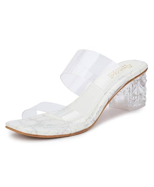 Jking Women's Transparent Block Heels