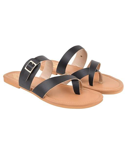 Shoetopia Stylish Side Buckle Detailed Flats for Women & Girls